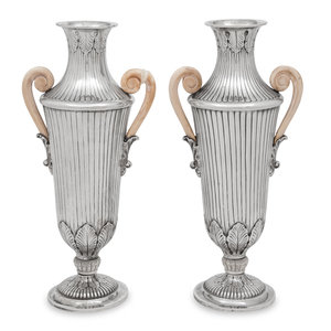 A Pair of Buccellati Silver Vases
20th