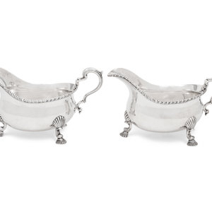 A Pair of George III Silver Sauce