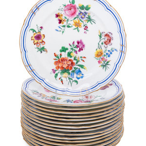 A Set of Sixteen Coalport Porcelain