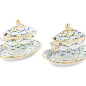 A Pair of English Porcelain Covered