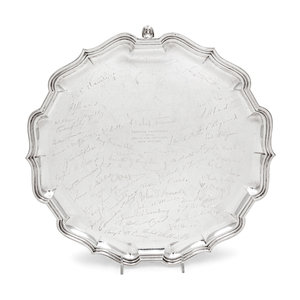 An English Silver Presentation Salver