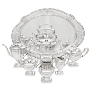 An American Silver Seven-Piece Tea and