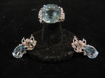 Aquamarine earrings and ring  4bdec