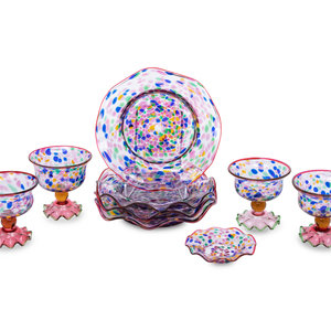 A MacKenzie-Childs Molten Confetti Glass