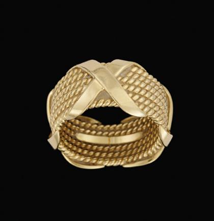 18 karat yellow gold ring, Schlumberger