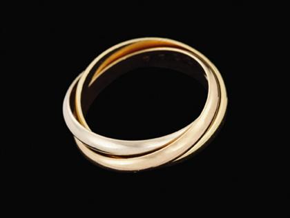 18 karat gold tri band ring Cartier 4bdf1