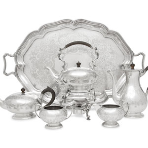 A Canadian Silver Five-Piece Tea