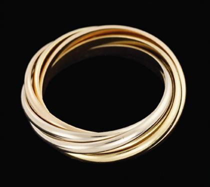 18 karat gold seven band tricolor 4bdf3