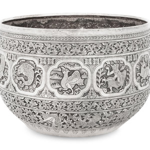 A Large Burmese Silver Bowl First 2f6b97