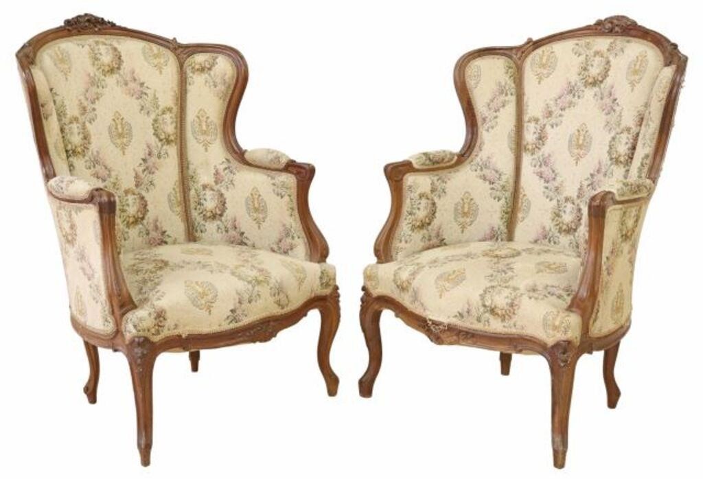  2 FRENCH LOUIS XV STYLE WINGBACK 2f6baa