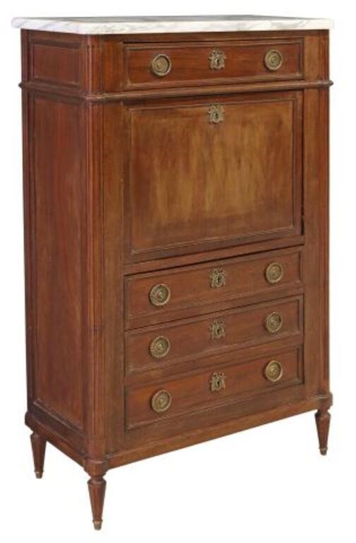 LOUIS XVI STYLE MARBLE TOP SECRETAIRE 2f6bab