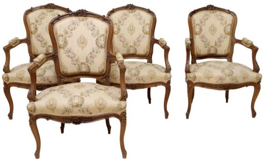  4 FRENCH LOUIS XV STYLE UPHOLSTERED 2f6bb6