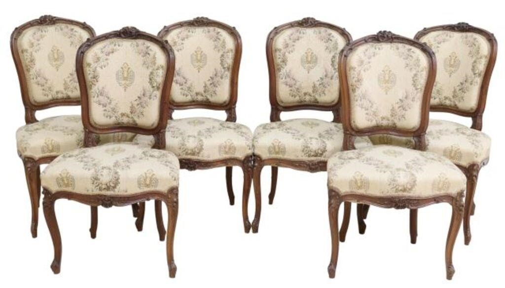  6 FRENCH LOUIS XV STYLE UPHOLSTERED 2f6bb7
