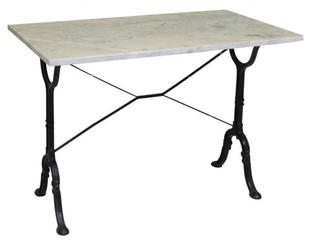 FRENCH MARBLE-TOP CAST IRON BISTRO