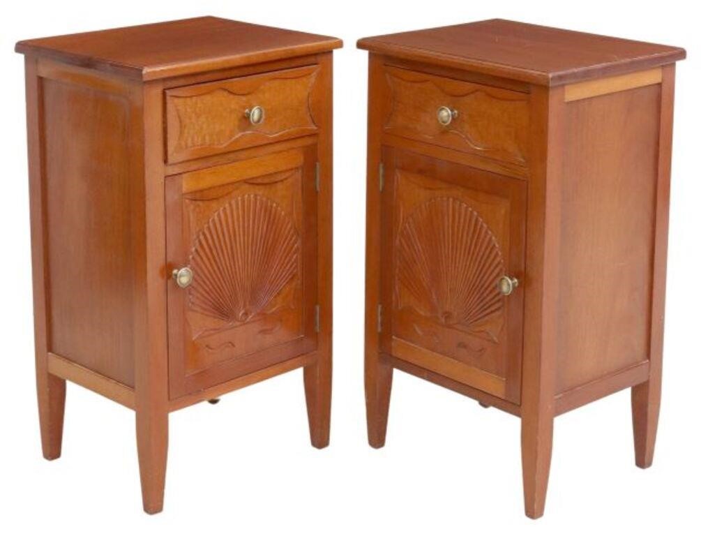 (2) FRENCH CARVED BEDSIDE CABINETS(pair)