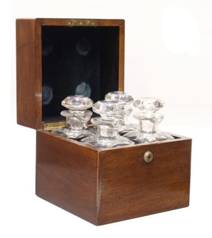 ENGLISH OAK DECANTER BOX GLASS 2f6c1c