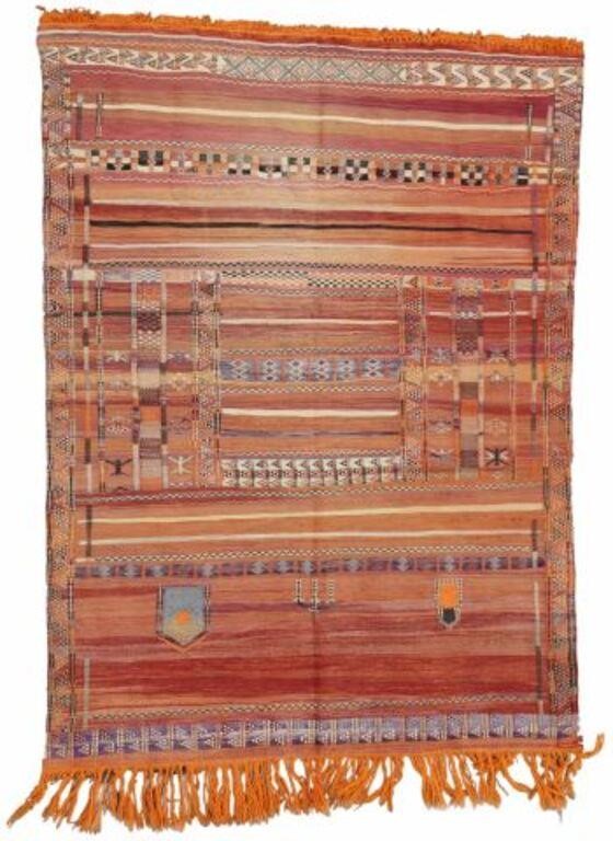 MOROCCAN WOVEN TAPESTRY/ RUG, 4'5"