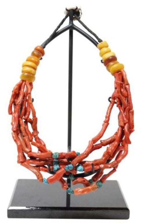 ETHNOGRAPHIC BEADED NECKLACE ON