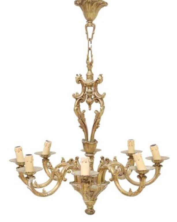 FRENCH LOUIS XV STYLE BRONZE 8 LIGHT 2f6c57