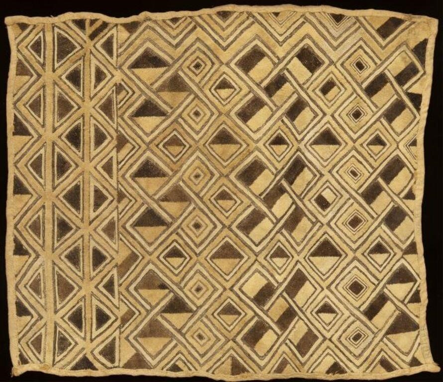 FRAMED AFRICAN KUBA CLOTH TEXTILE