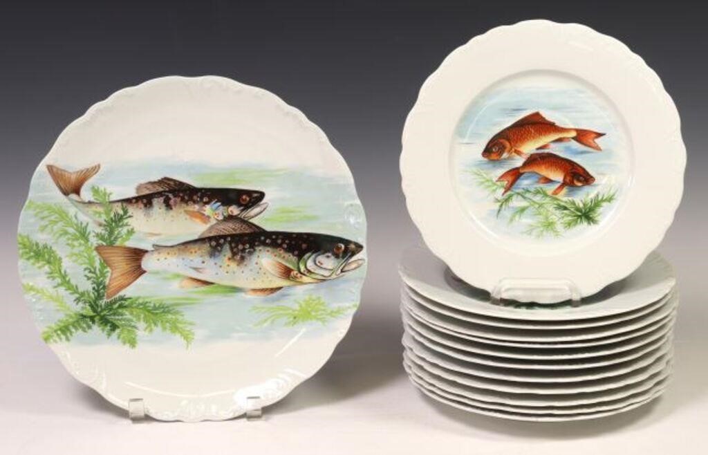 (13) FRENCH PORCELAIN FISH SERVICE(lot