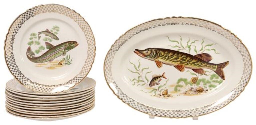  13 FRENCH ORCHIES PORCELAIN FISH 2f6c64