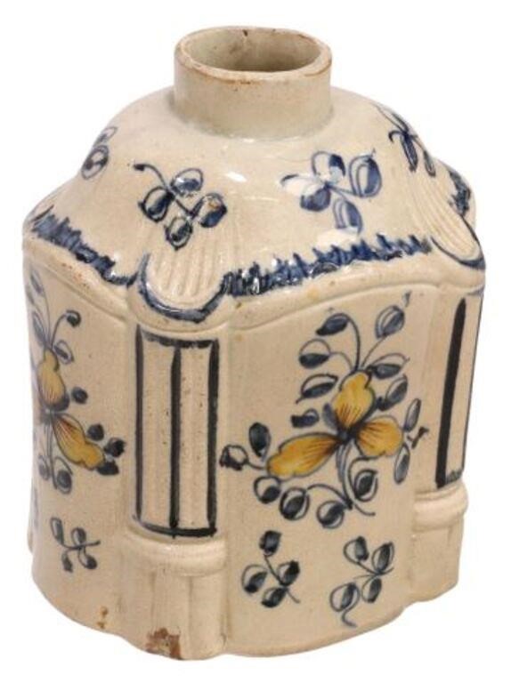 ENGLISH PEARLWARE TEA CADDY, 18TH