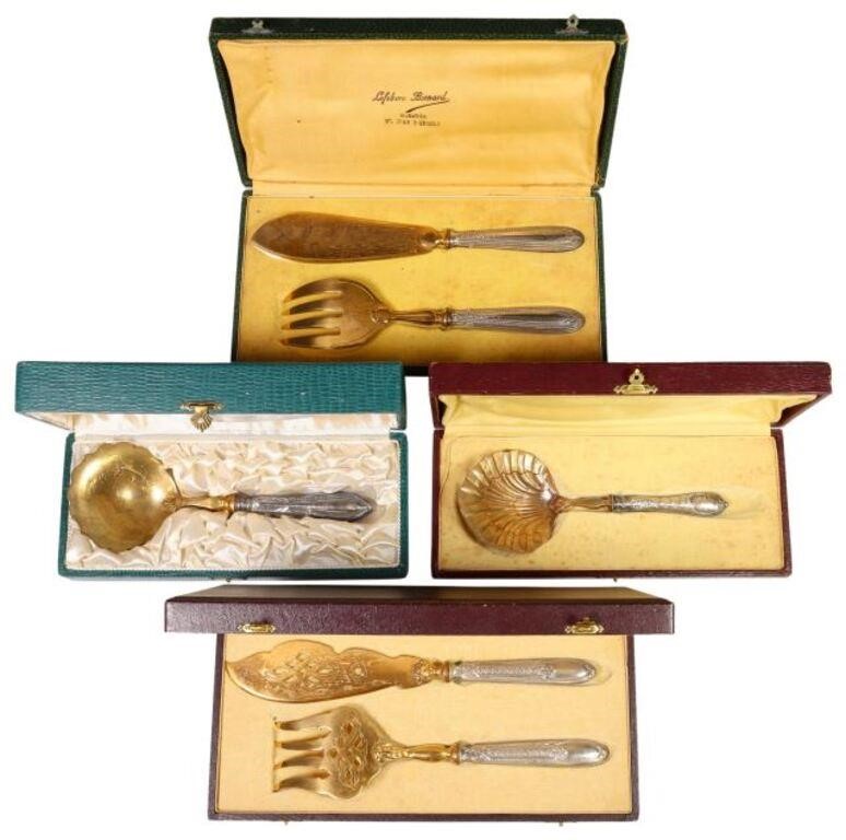 (4) SILVERPLATE & SILVER-HANDLED FLATWARE