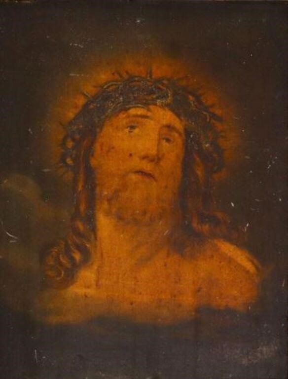 FRAMED VARNISHED PRINT CHRIST CROWN