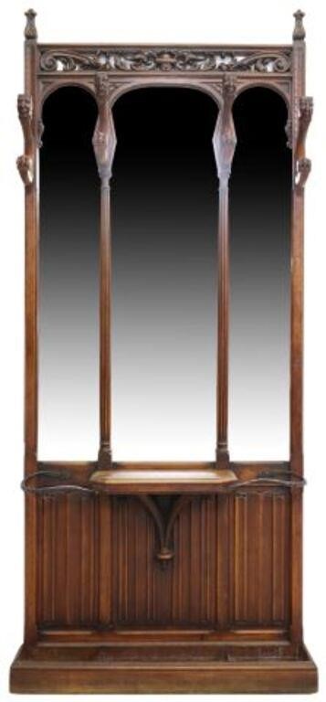 FRENCH GOTHIC REVIVAL CARVED WALNUT 2f6cf9