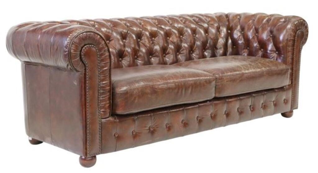 CHESTERFIELD STYLE BROWN TUFTED