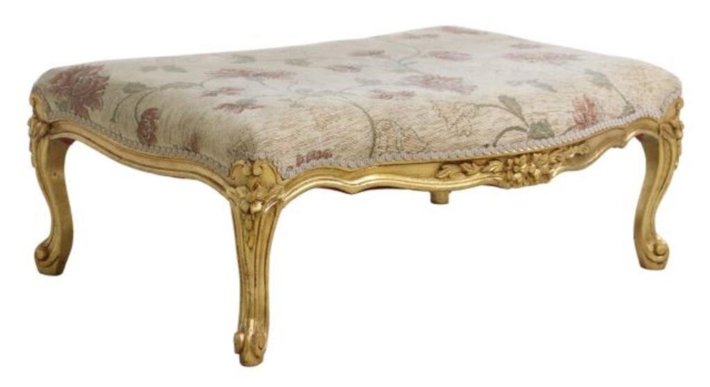 LOUIS XV STYLE GILTWOOD UPHOLSTERED