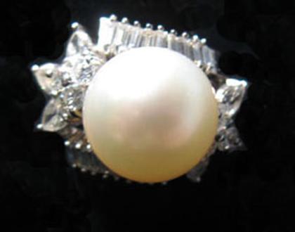 14 karat white gold pearl and diamond 4be1d