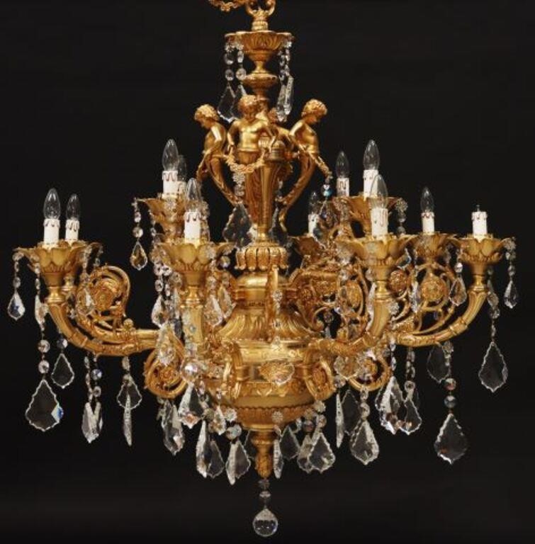 FINE ITALIAN BRONZE DORE CRYSTAL