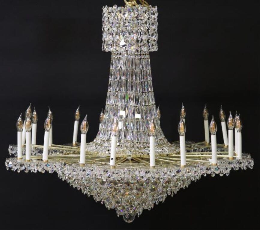 LARGE SCHONBEK TWO-TIER CRYSTAL