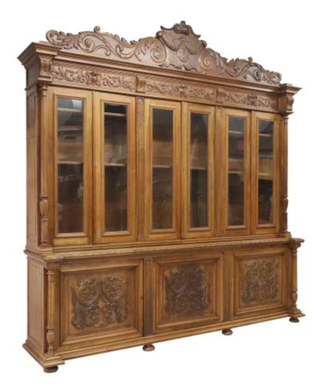 MONUMENTAL FRENCH CARVED WALNUT 2f6d53