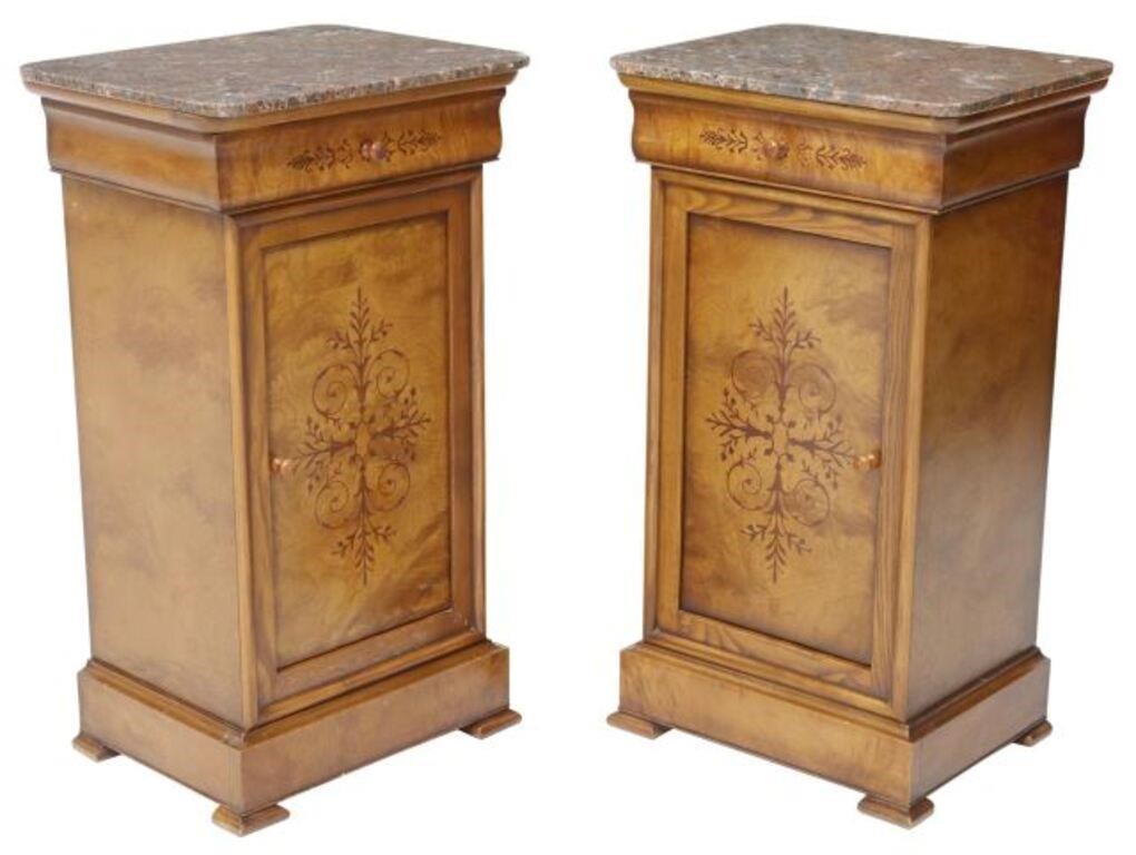 (2) FRENCH CHARLES X STYLE BEDSIDE