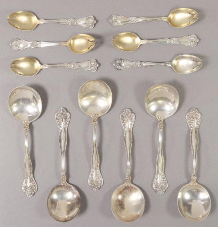 12) AMERICAN STERLING SOUP SPOONS, ICE