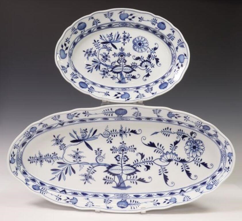 2) MEISSEN 'BLUE ONION' PORCELAIN