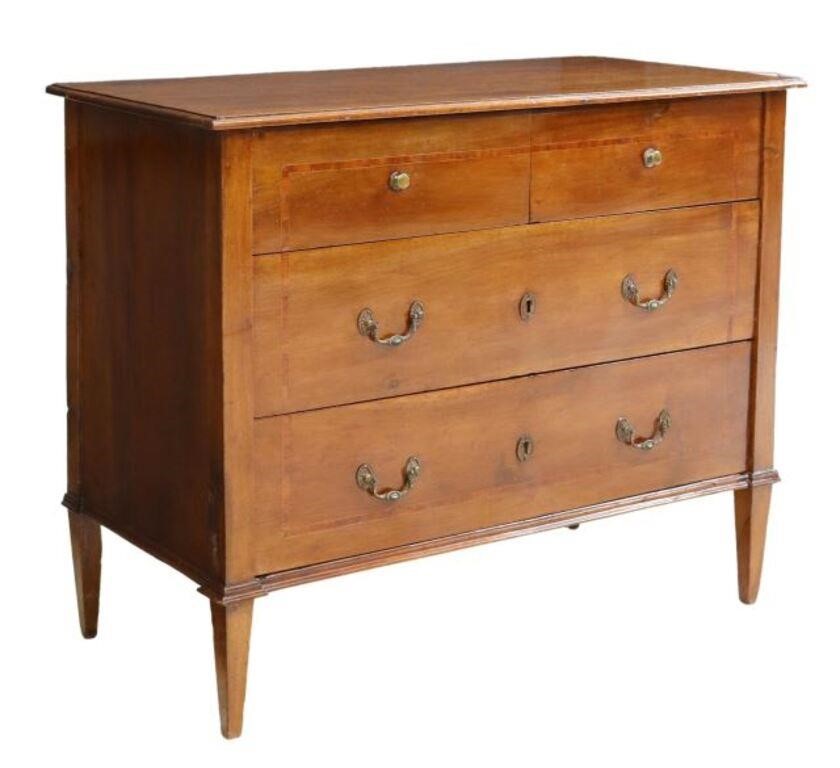 ITALIAN BANDED WALNUT FOUR-DRAWER