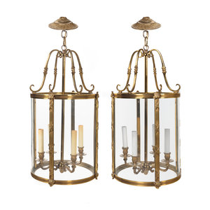 A Pair of Empire Style Brass Hall