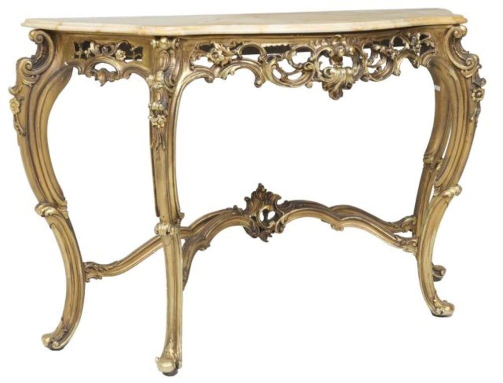 LOUIS XV STYLE MARBLE TOP GILTWOOD 2f6e14