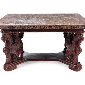 A Carved Marble Top Desk in the 2f6e27