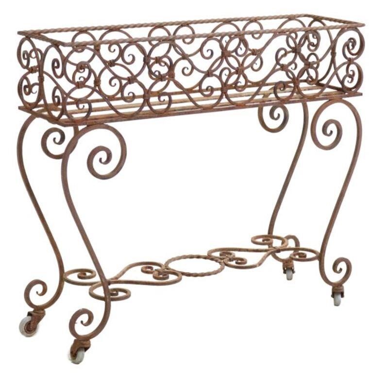 FRENCH SCROLLING WROUGHT IRON JARDINIEREFrench 2f6e35