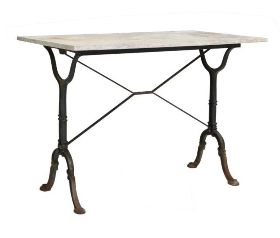 FRENCH GODIN MARBLE-TOP CAST IRON