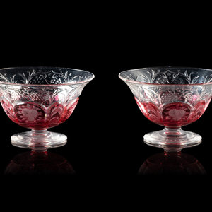 A Pair of Steuben Frosted and Ruby 2f6e4d