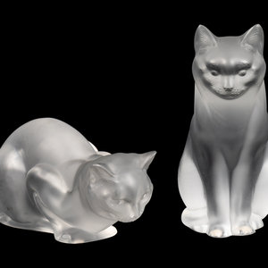 Two Lalique Cat Figures comprising 2f6e50