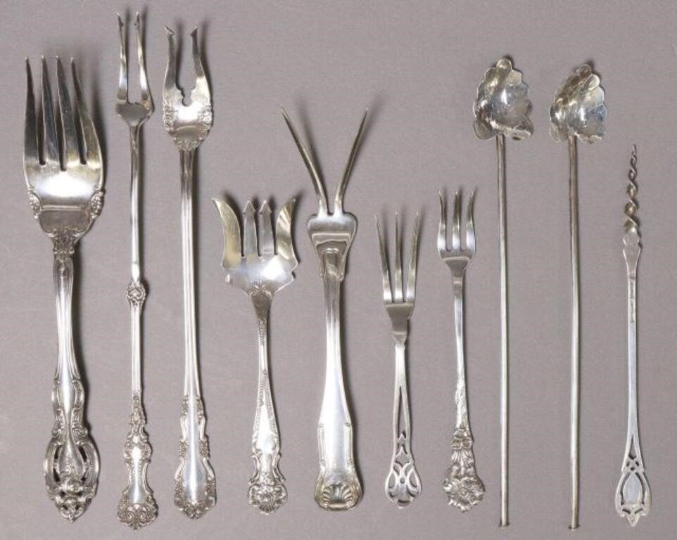 (10) ASSORTED STERLING FLATWARE, SERVING