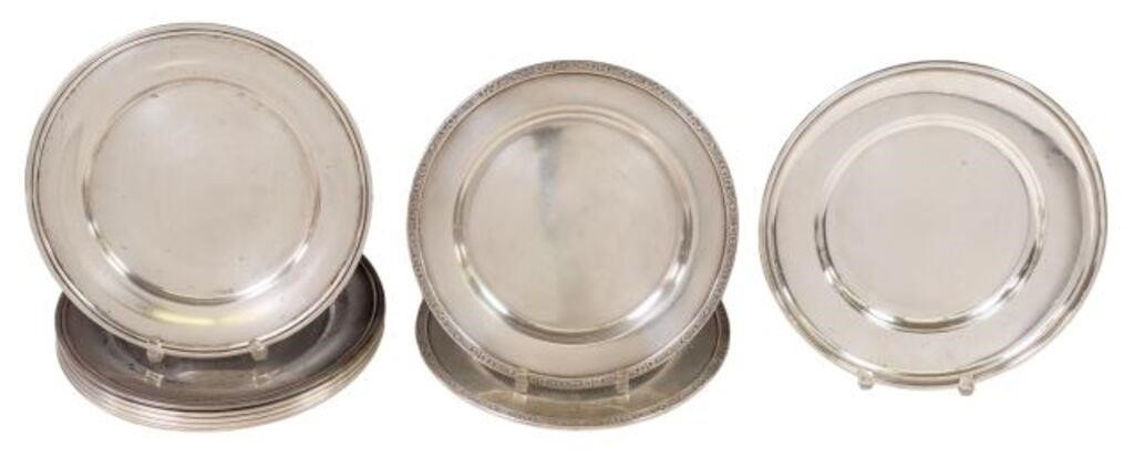 (9) STERLING SILVER BREAD PLATES,