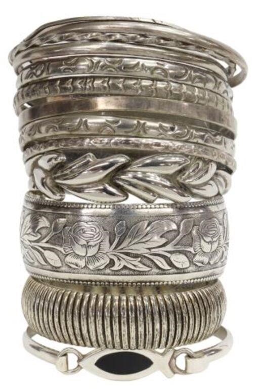  13 STERLING SILVERPLATE BRACELETS  2f6ea7